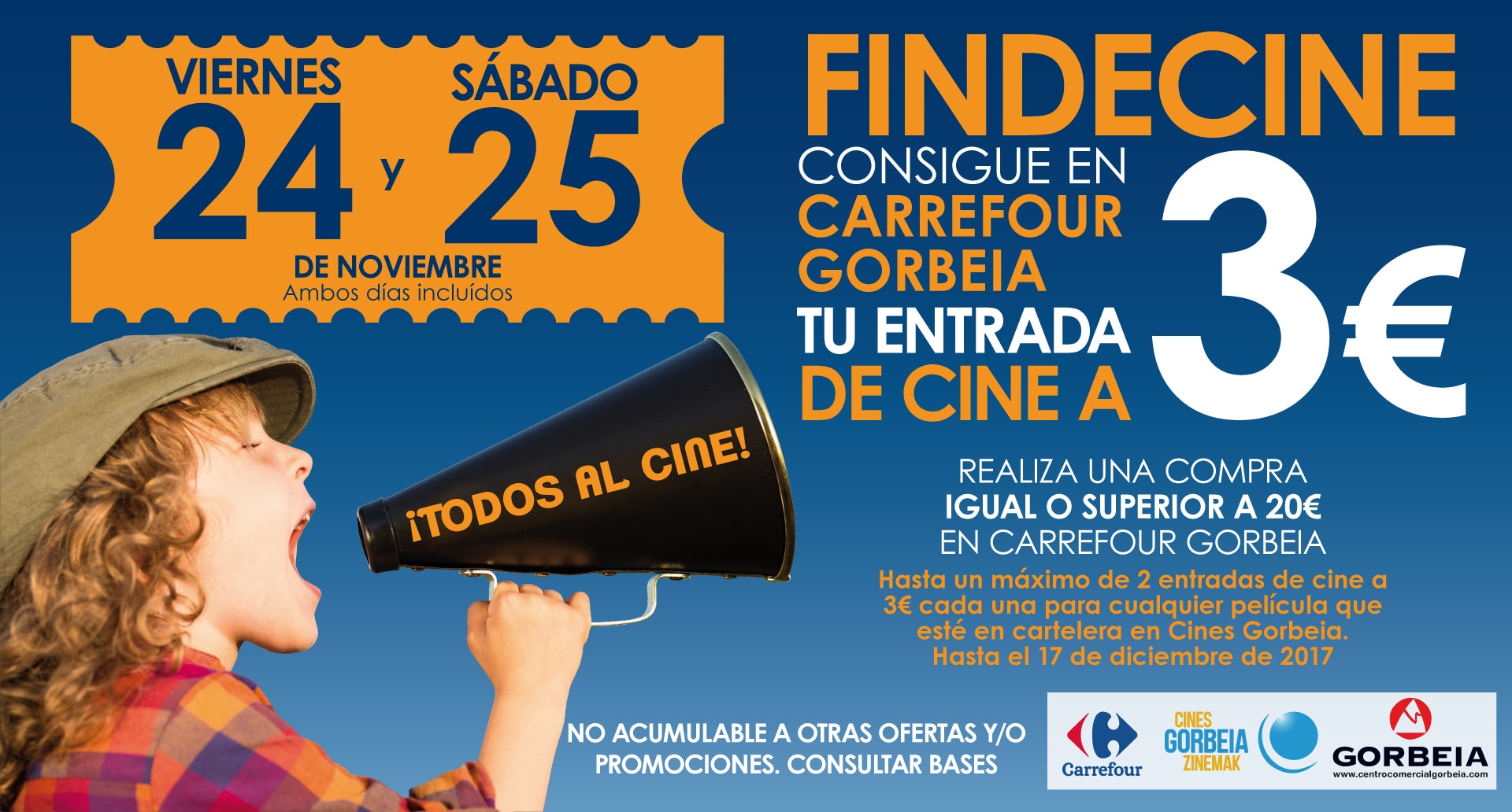 FindeCine: Consigue tu entrada de Cine en Carrefour Gorbeia a 3€