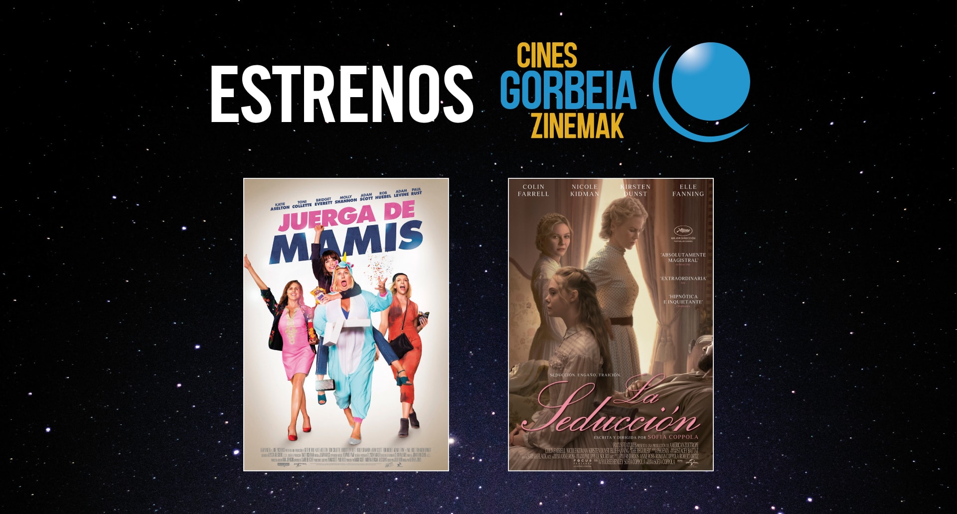 “La seducción” y “Juerga de Mamis”, estrenos de la semana en Cines Gorbeia