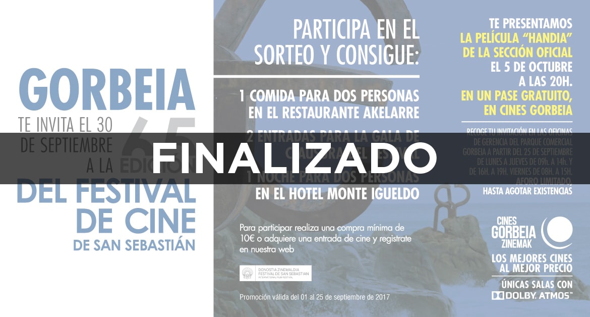 Gorbeia te invita a la 65 Edición del Festival de Cine de San Sebastián