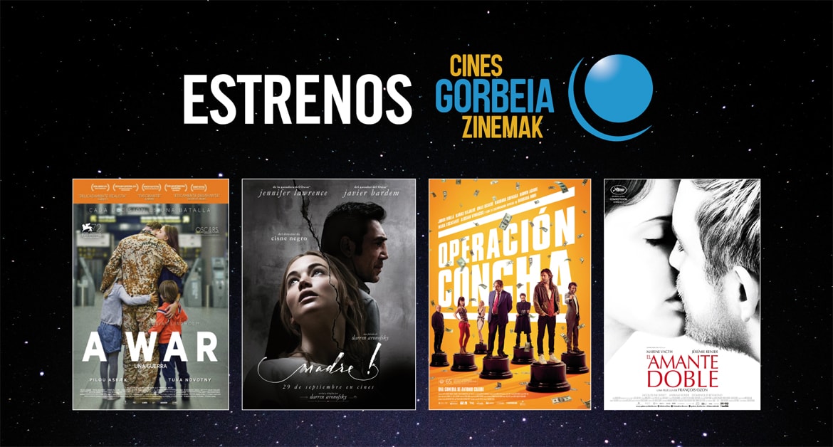 Cuatro estrenos llegan hoy a Cines Gorbeia