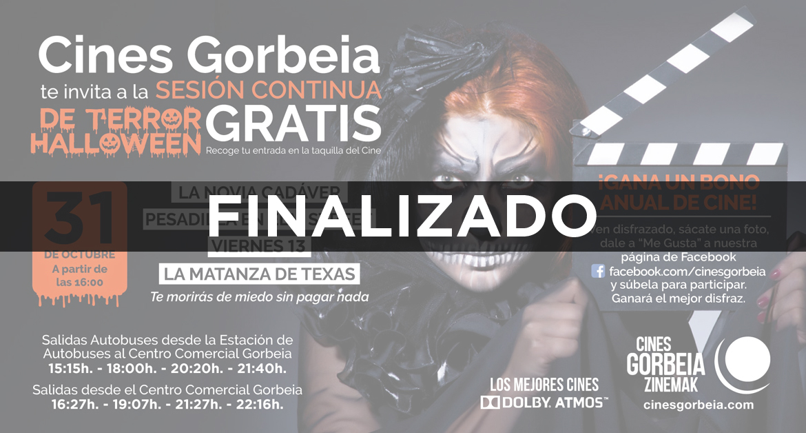 No te pierdas el maratón de terror Halloween GRATIS de Cines Gorbeia y gana un bono anual de cine