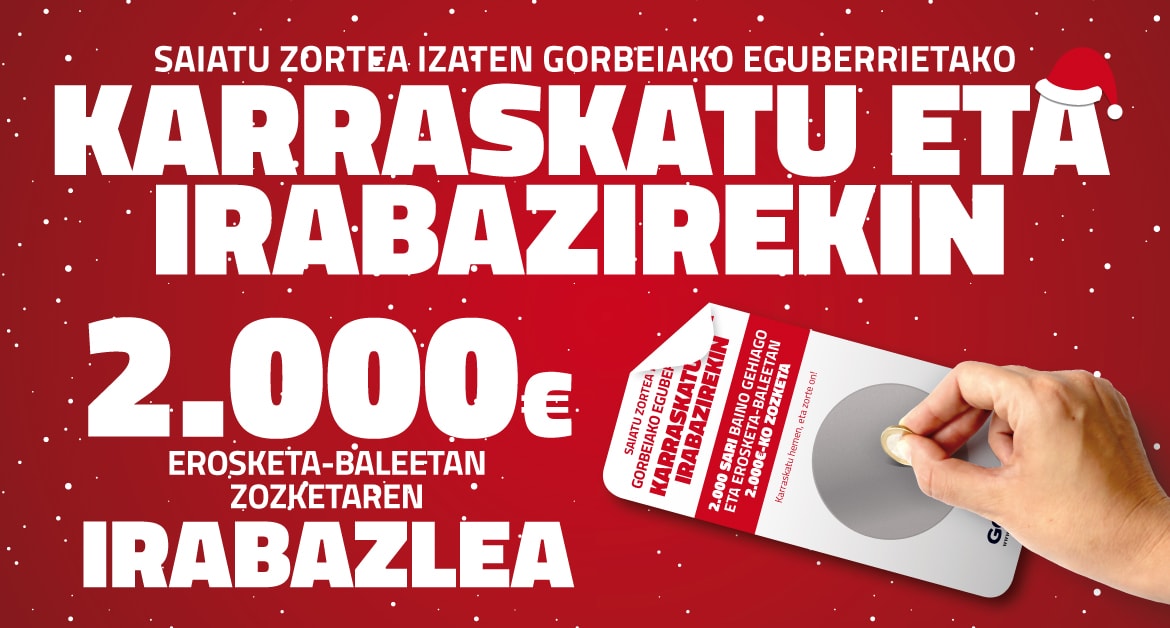 2.000 euro erosketa-baleetan zozketaren irabazlea