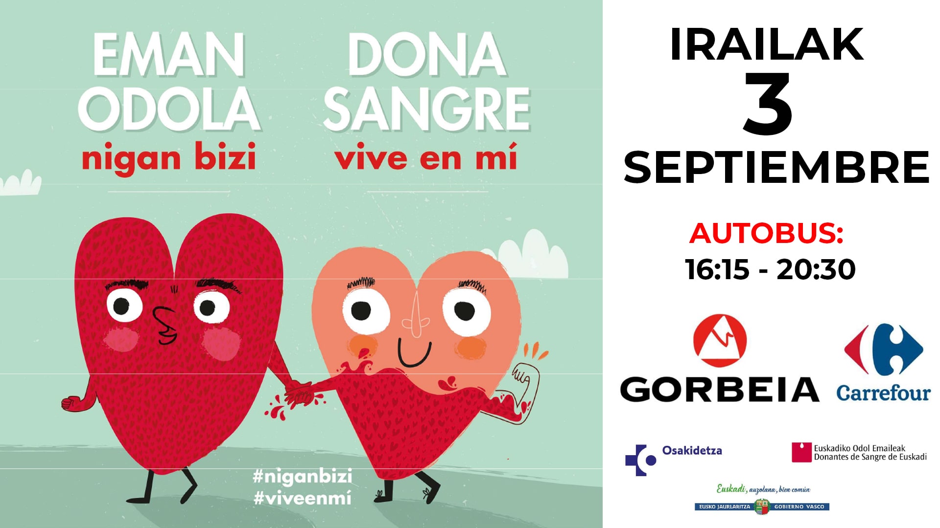 ¡Ven a donar sangre al Parque Comercial Gorbeia! 
