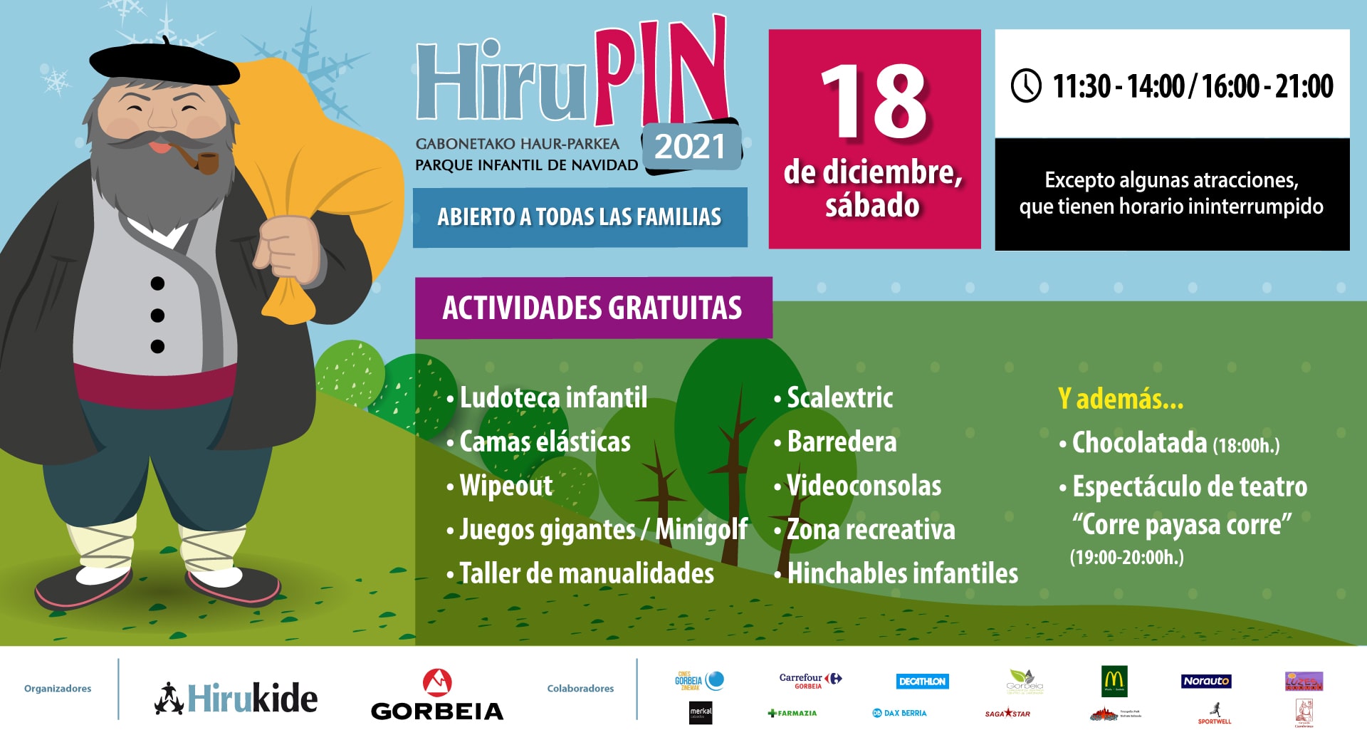 HiruPin Parque Infantil de Navidad volverá un año más a Gorbeia