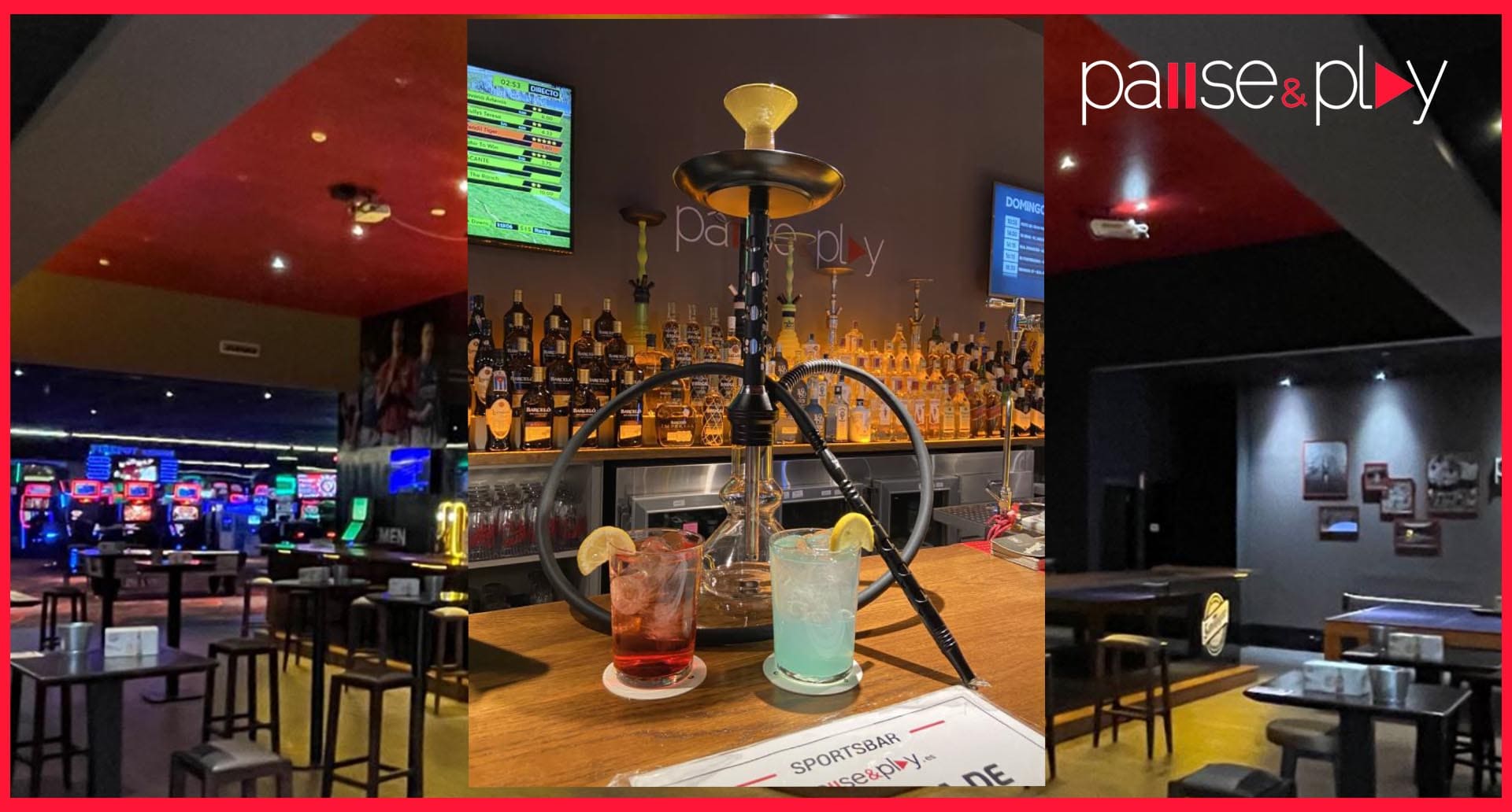 Un sports bar con cachimba